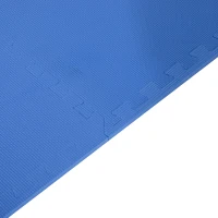 HOMCOM Tapis en Mousse de Protection Sol Tapis de Fitness 62 cm x 62 cm x 1 cm avec Bordures Tapis Puzzle 25 pièces 9,3 m² de Surface Bleu(m-9)