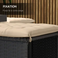 Outsunny Lot de 6 coussins de chaise de jardin, Coussins extérieur capitonné, grand confort cm avec attaches, dim. 40L x 40l cm(m-5)