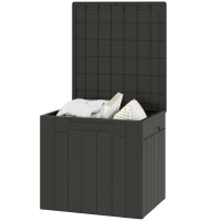 HOMCOM 107 L Plastic Storage Chest with Lid - Charcoal Grey(m-11)