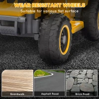 AIYAPLAY 6V Electric Quad Bike for Kids, Ride On ATV w/ Forward/Reverse, Headlights, for Ages 18-36 Months, Yellow(m-6)