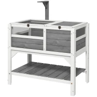 PawHut Maison enclos pour tortues sur pieds avec étagère de rangement en bois massif - 84 x 51 x 103 cm(m-1)