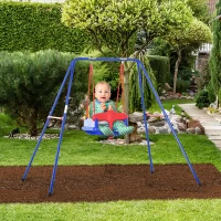 Outsunny Baby Garden Swing with Seat Safety Harness Backyard Playground Outdoor Playset for Kid Age 6-36 Months(m-2)