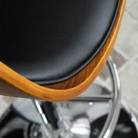 HOMCOM Sgabello da Bar Alto in Stile Industriale con Altezza Regolabile, Sgabello Cucina Vintage Girevole in Legno con Schienale e Poggiapiedi, 58L x 54P x 92-112Acm(m-9)