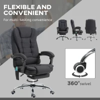 Vinsetto Six-Point Massage and Heated Office Chair - Black(m-7)