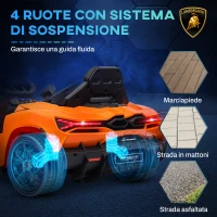 AIYAPLAY Macchina Elettrica per Bambini con Luci LED, Clacson e Telecomando, in Plastica e Acciaio, 105x60x40 cm, Arancione(m-6)