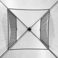 Outsunny 3x3(M) Pop Up Gazebo with 1 Side and Roller Bag, Height Adjustable Party Tent Event Shelter for Garden, Patio, White(m-8)