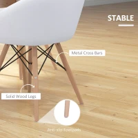 HOMCOM Faux Leather Home Office Modern Lounge Padded Chic Dining Chair with Solid Wood Legs Living Room Furniture(m-6)