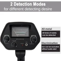 Outsunny Adjustable DISC Metal Detector Underground Gold Coin Digger Searcher Lightweight Treasure Jewelry Hunter with Waterproof Search Coil(m-5)