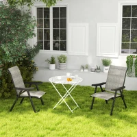 Outsunny Set of Two Folding Outdoor Chairs - Black/Grey(m-9)