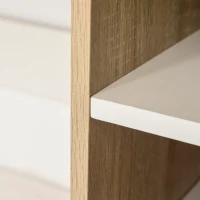 HOMCOM Computer Desk, Writing Desk with 3-Tier Storage Shelf, Work Table for Home Office, Study, Living Room, Oak and White(m-9)