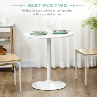 HOMCOM 75H x Φ70cm Two-Person Minimalistic Dining Table - White(m-4)