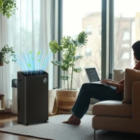 HOMCOM 5500mL Portable Dehumidifier with Air Purifier, UVC, Ioniser, 24H Timer, 5 Modes, 16L/Day, for Home Laundry, Black(m-10)