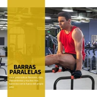 HOMCOM Barras Paralelas Training Soporte con Mango Extra Ancho para Flexiones Inclinadas Musculación Calistenia Dips 63x41x73 cm Negro(m-4)