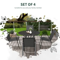 Outsunny Four-Piece Stacking Rattan Garden Seat Set - Grey(m-4)
