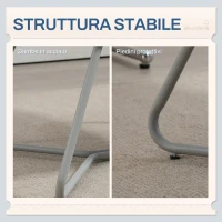 HOMCOM Sedia Moderna con Braccioli e Schienale Imbottiti, in Tessuto Effetto Lino e Acciaio, 63x69x75 cm, Grigio(m-5)