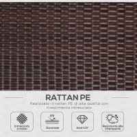 Outsunny Sdraio Lettino da Giardino Ergonomica con Cuscino Rimovibile Pieghevole Rattan 196x61x53cm Bianco(m-7)