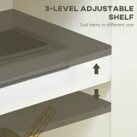 HOMCOM Kitchen Sideboard, Storage Cabinet with Double Doors and Adjustable Shelf for Living Room, Entryway, White(m-5)