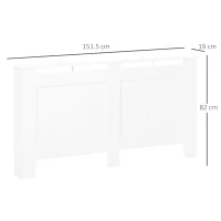 HOMCOM Wooden Radiator Cover Heating Cabinet Modern Home Furniture Grill Style White Painted (Large)(m-3)