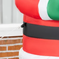 Outsunny Babbo Natale Gonfiabile con Regalo, 3 Luci LED e Gonfiatore Incluso, 77x68x184cm(m-9)