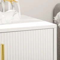 HOMCOM Elegant Chest of Three Drawers - White/Gold-Tone(m-9)