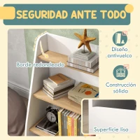 AIYAPLAY Estantería para Libros Infantil de 4 Niveles Estantería Infantil con 4 Estantes y Compartimentos Blanco(m-6)