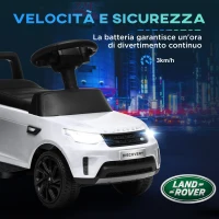 AIYAPLAY Macchina Elettrica per Bambini 18 mesi a 5 anni con musica e clacson, Auto a 6V, Elettrico e a Spinta,Velocità 3km/h, Bianco|Aosom Italy(m-7)