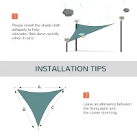 Outsunny Sun Shade Sail UV Resistant Shelter Garden Canopy Awning w/ Portable Bag  (Triangle（3 Meter）, Green)(m-4)