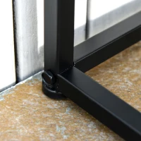 Outsunny Banc de jardin design contemporain 2 places dim. 108L x 63l x 80H cm métal époxy noir(m-8)