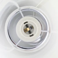 HOMCOM Lampe de table tactile dim. Ø 10,8 x 30H cm piètement métal chromé abat-jour coton polyester blanc(m-5)