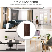 HOMCOM Rangements pour CD et DVD, étagère rangement, capacité max. 1116 CD/528 DVD, 36 compartiments et étagères réglables, pour bureau, salon, chambre, 102 x 23,5 x 195 cm, marron(m-6)
