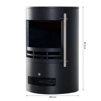 HOMCOM Camino Elettrico da Terra 900W/2000W con Effetto Fiamma, Caminetto Elettrico con Temperatura Regolabile e Protezione da Surriscaldamento, 41x41x64.5cm, Nero(m-3)