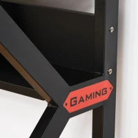 HOMCOM Gaming Desk, Computer Table with Monitor Stand, Cup Holder, Headphone Hook, Wire Basket and Metal Frame, 120cm, Black(m-9)
