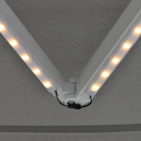 Outsunny Store banne Manuel rétractable Lumineux LED Aluminium Polyester Haute densité imperméabilisé dim. 3L x 2,5l (avancée) m Gris(m-6)