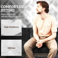 Outsunny Set of 14 Dining Set Cushions - Black(m-4)