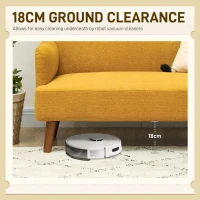 HOMCOM Velvet Feel Fabric 2 Seater Sofa, Small Sofa Loveseat with 21cm Thick Padding and Wood Legs, Yellow(m-6)