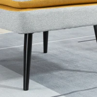HOMCOM Poltroncina di Design Imbottita con Gambe in Acciaio e Tessuto Grigio e Giallo, 58x75x85cm(m-7)