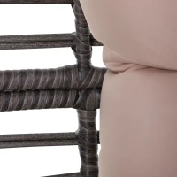 Outsunny Poltrona da Esterno in Rattan a Goccia Stile Boho con Cuscino, 101x89x156cm Grigio e Beige(m-7)