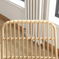 HOMCOM Set 2 Sedie per Cucina e Soggiorno Stile Boho in Rattan PE e Acciaio, 45x57x83 cm, Giallo(m-9)