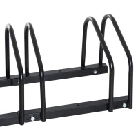 HOMCOM Râtelier pour 4 vélos 100 x 33 x 27 cm Fixations au Sol Acier Galvanisé Noir(m-9)