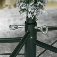 HOMCOM 4.5' Artificial Snow Christmas Trees with Frosted Branches, Warm White or Colourful LED Lights, Steel Base(m-9)