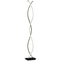 HOMCOM Lampadaire sur pied salon, lampe salon 3 niveaux de luminosité réglables à double spirale avec interrupteur à pied, noir(m-10)