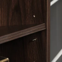 HOMCOM 2 Tier Bookshelf, Low Bookcase with Adjustable Shelf, 2 Compartments for Home Office, Living Room, Study, Walnut(m-7)