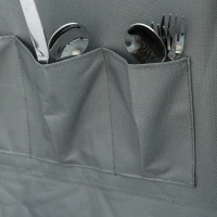 Outsunny Mobile Cucina da Campeggio con 2 Mensole e Sacca di Trasporto, in Alluminio e Tessuto Oxford 60x49x70cm Grigio(m-9)