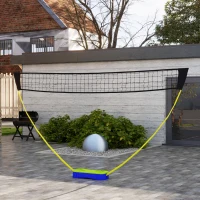 SPORTNOW Portable Badminton Net Set w/ Volleyball Net, Rackets, Shuttlecocks(m-10)
