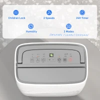 HOMCOM 16L Multi-Mode Dehumidifier, with Wheels - White(m-7)