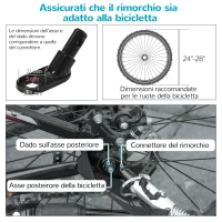 PawHut Carrello Trasporto Cani sotto i 30kg, Rimorchio Bici per Cani con Porta Anteriore e Posteriore, Finestre a Rete e Tetto Apribile, 150x82x98-108cm(m-9)