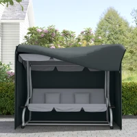 Outsunny 220 x 125cm Three-Seater Swing Chair Protective Cover - Grey(m-9)