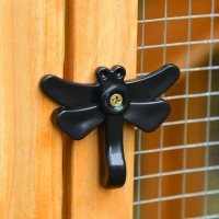 PawHut Poulailler en bois avec porte grillagée, plateau amovible, nichoir, rampe pour 2 à 4 poules 168 x 75 x 103 cm(m-8)