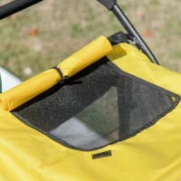 PawHut Foldable Pet Stroller, with Washable Cushion, Storage Bags, Safety Leash, for Medium, Large Dogs, Cats - Yellow(m-8)