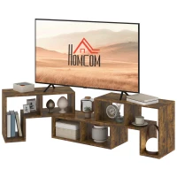 HOMCOM Three-Block Modular TV Stand - Rustic Brown(m-11)